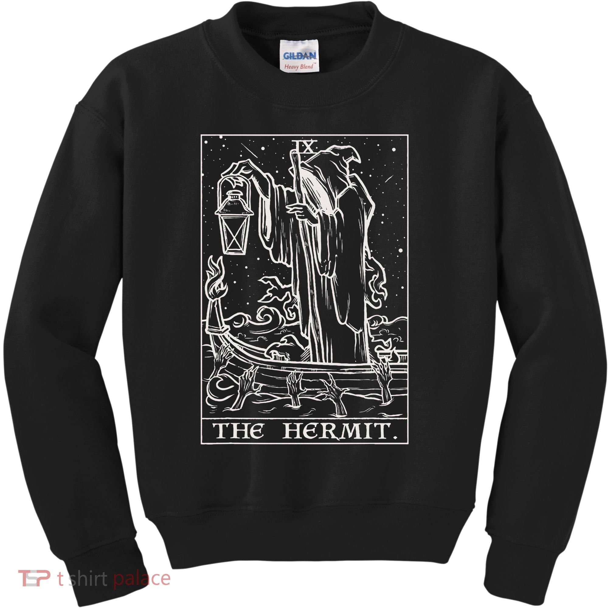 The Hermit Tarot Card Gothic Halloween Grim Reaper Kids Sweatshirt