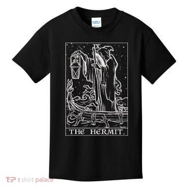 The Hermit Tarot Card Gothic Halloween Grim Reaper Kids T-Shirt