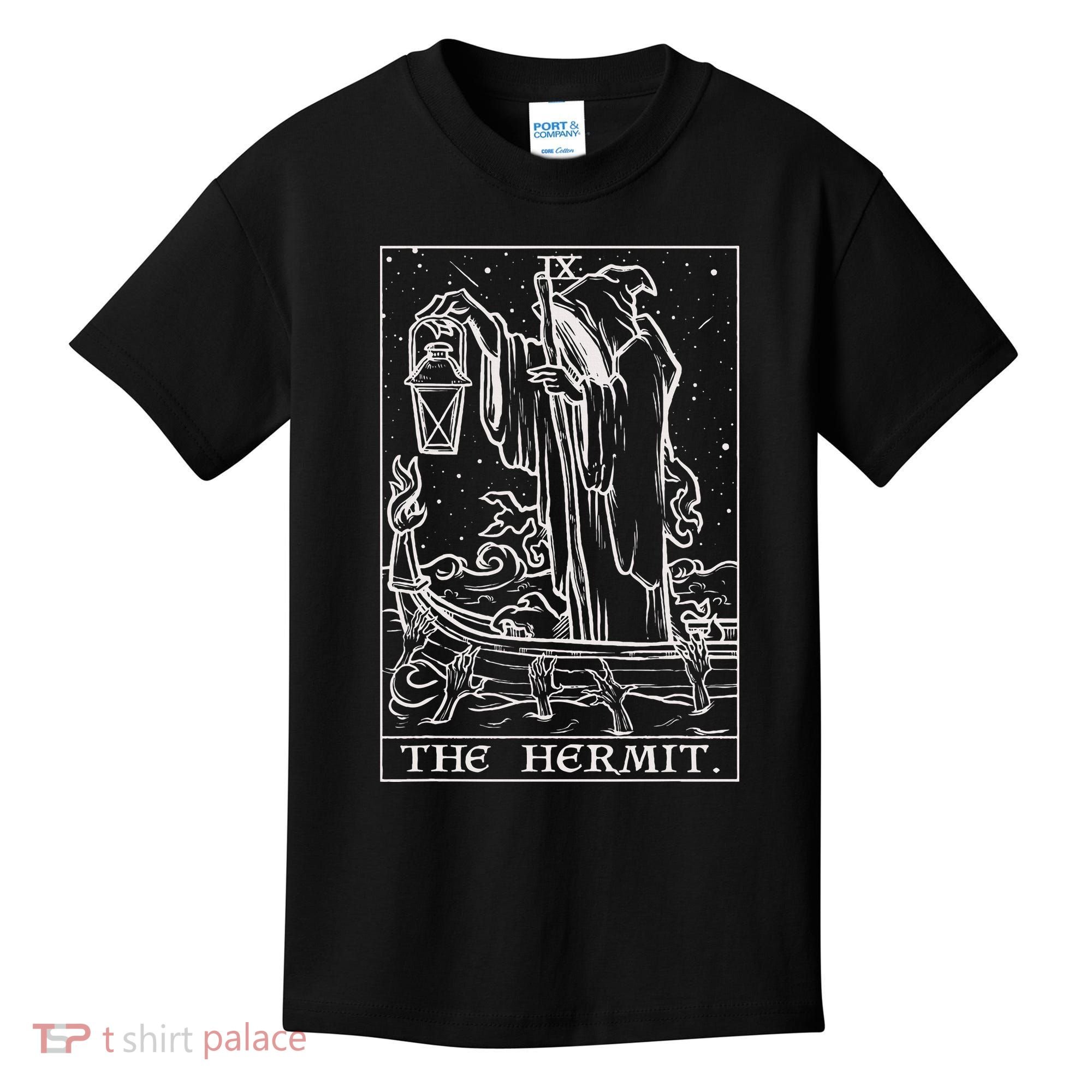 The Hermit Tarot Card Gothic Halloween Grim Reaper Kids T-Shirt