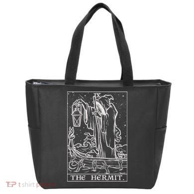 The Hermit Tarot Card Gothic Halloween Grim Reaper Tote Bag