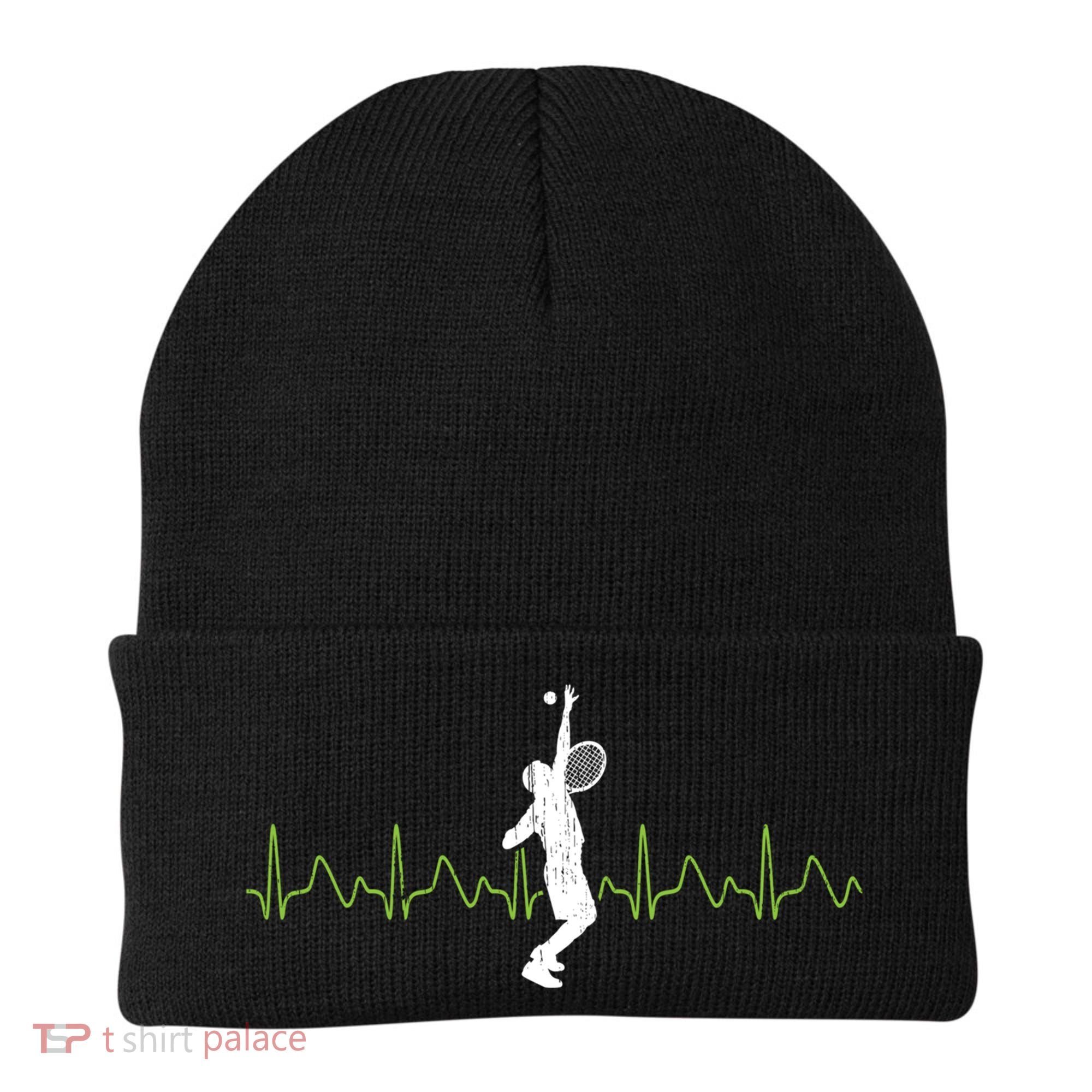 Tennis Heartbeat Tennis Player Gift Beanie
