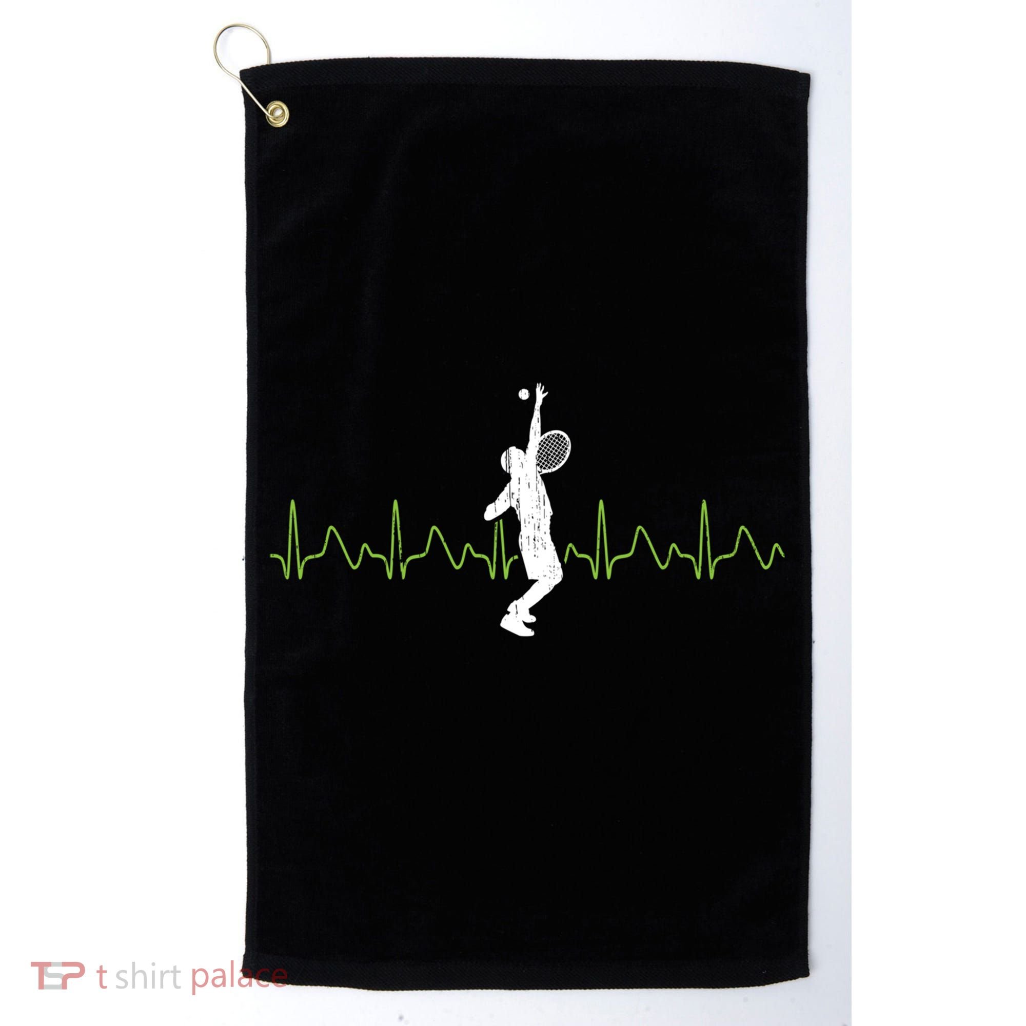 Tennis Heartbeat Tennis Player Gift Golf Towel