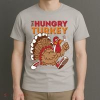 The Hungry Turkey Funny Thanksgiving T-Shirt thumb 3