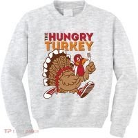 The Hungry Turkey Funny Thanksgiving Kids Sweatshirt thumb 0
