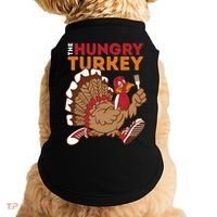 The Hungry Turkey Funny Thanksgiving Doggie Tank thumb 0