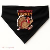 The Hungry Turkey Funny Thanksgiving USA-Made Doggie Bandana thumb 0
