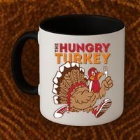 The Hungry Turkey Funny Thanksgiving Coffee Mug thumb 2