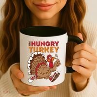 The Hungry Turkey Funny Thanksgiving Coffee Mug thumb 3
