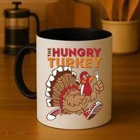 The Hungry Turkey Funny Thanksgiving Coffee Mug thumb 4