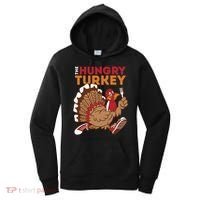 The Hungry Turkey Funny Thanksgiving Women's Hoodie thumb 0