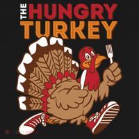 The Hungry Turkey Funny Thanksgiving Women's Hoodie thumb 2