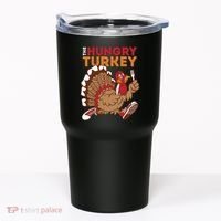 The Hungry Turkey Funny Thanksgiving Tumbler thumb 0