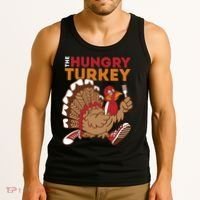 The Hungry Turkey Funny Thanksgiving Tank Top thumb 3