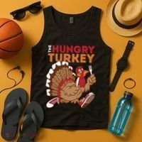 The Hungry Turkey Funny Thanksgiving Tank Top thumb 4