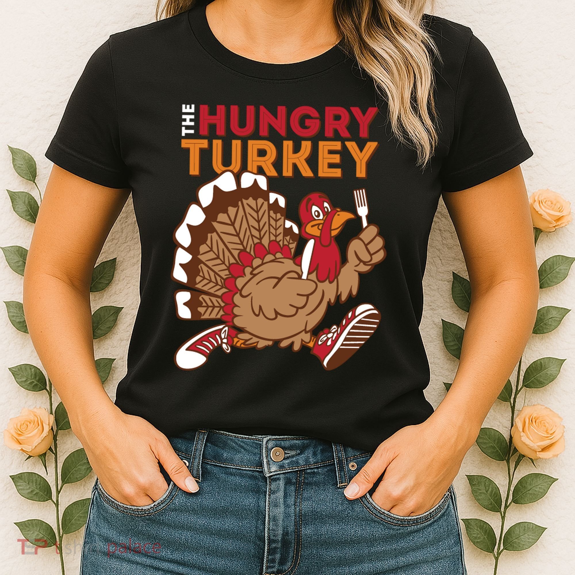The Hungry Turkey Funny Thanksgiving Women's T-Shirt