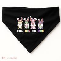 Too Hip To Hop Easter Eggs Gnome USA-Made Doggie Bandana thumb 0