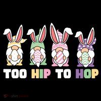 Too Hip To Hop Easter Eggs Gnome USA-Made Doggie Bandana thumb 2