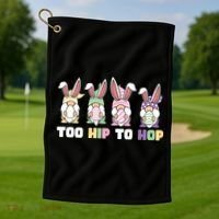 Too Hip To Hop Easter Eggs Gnome Golf Towel thumb 1