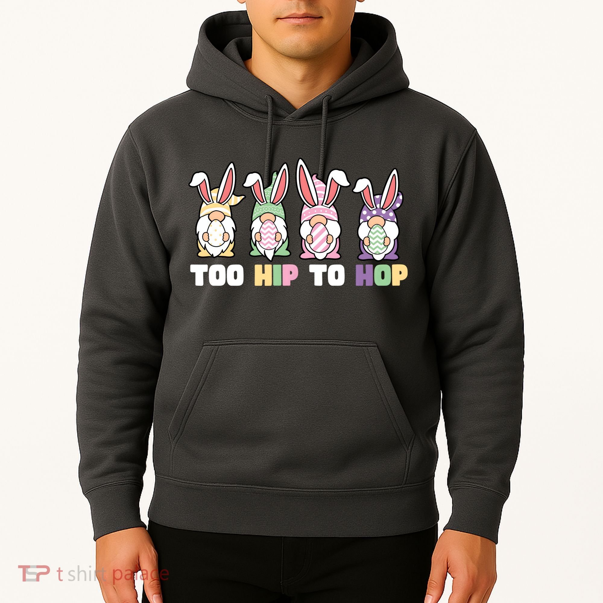 Too Hip To Hop Easter Eggs Gnome Hoodie