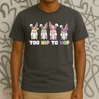 Too Hip To Hop Easter Eggs Gnome T-Shirt thumb 3