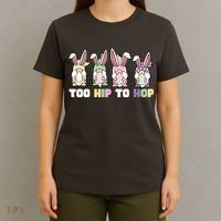 Too Hip To Hop Easter Eggs Gnome T-Shirt thumb 4