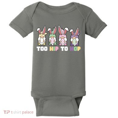 Too Hip To Hop Easter Eggs Gnome Baby Bodysuit