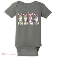 Too Hip To Hop Easter Eggs Gnome Baby Bodysuit thumb 0