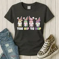 Too Hip To Hop Easter Eggs Gnome Women's T-Shirt thumb 3