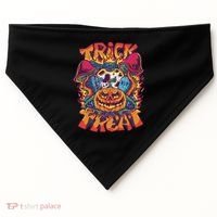 Trippy Halloween Trick Or Treat USA-Made Doggie Bandana thumb 0