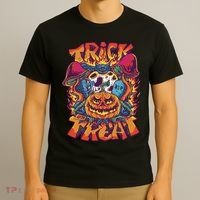 Trippy Halloween Trick Or Treat T-Shirt thumb 3