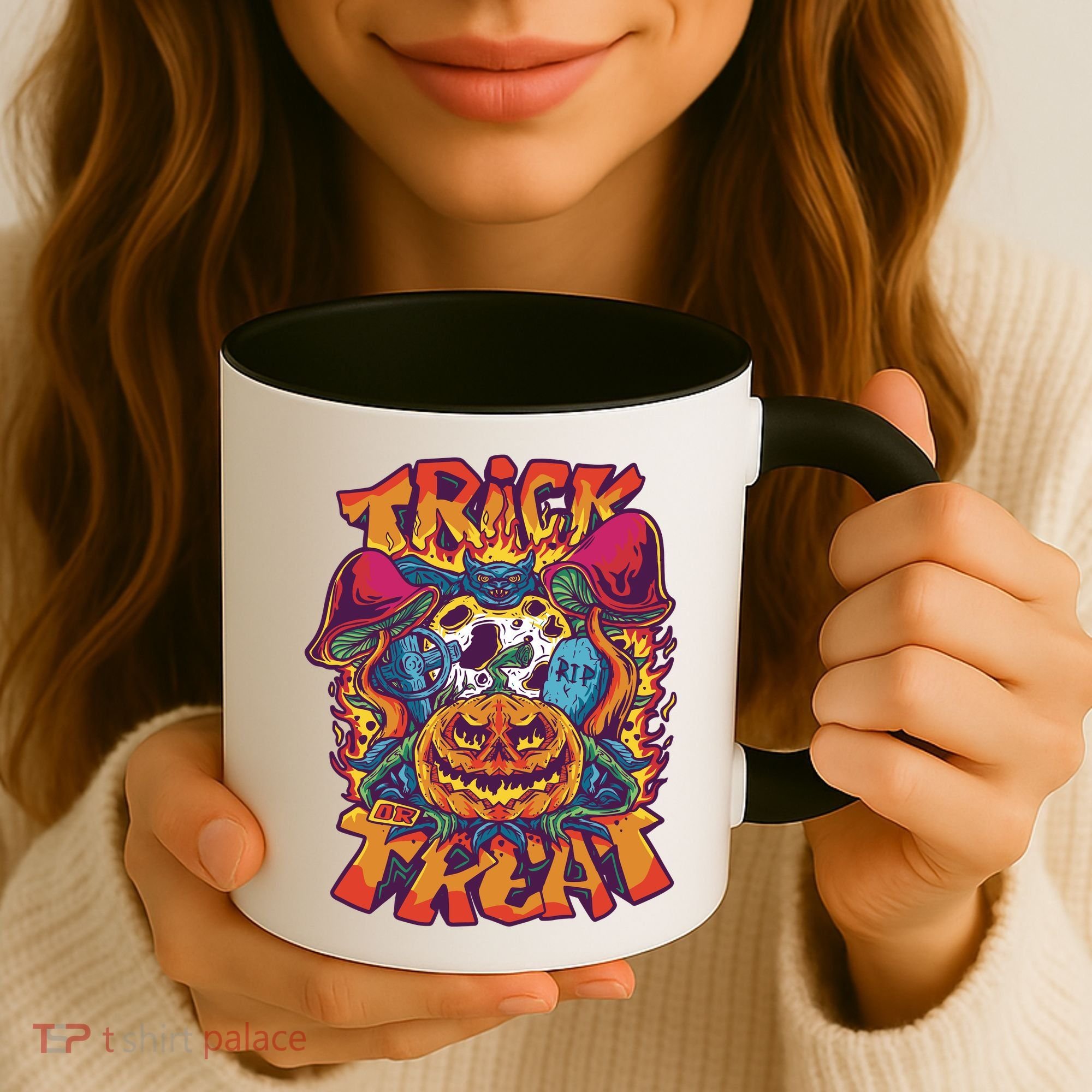 Trippy Halloween Trick Or Treat Coffee Mug