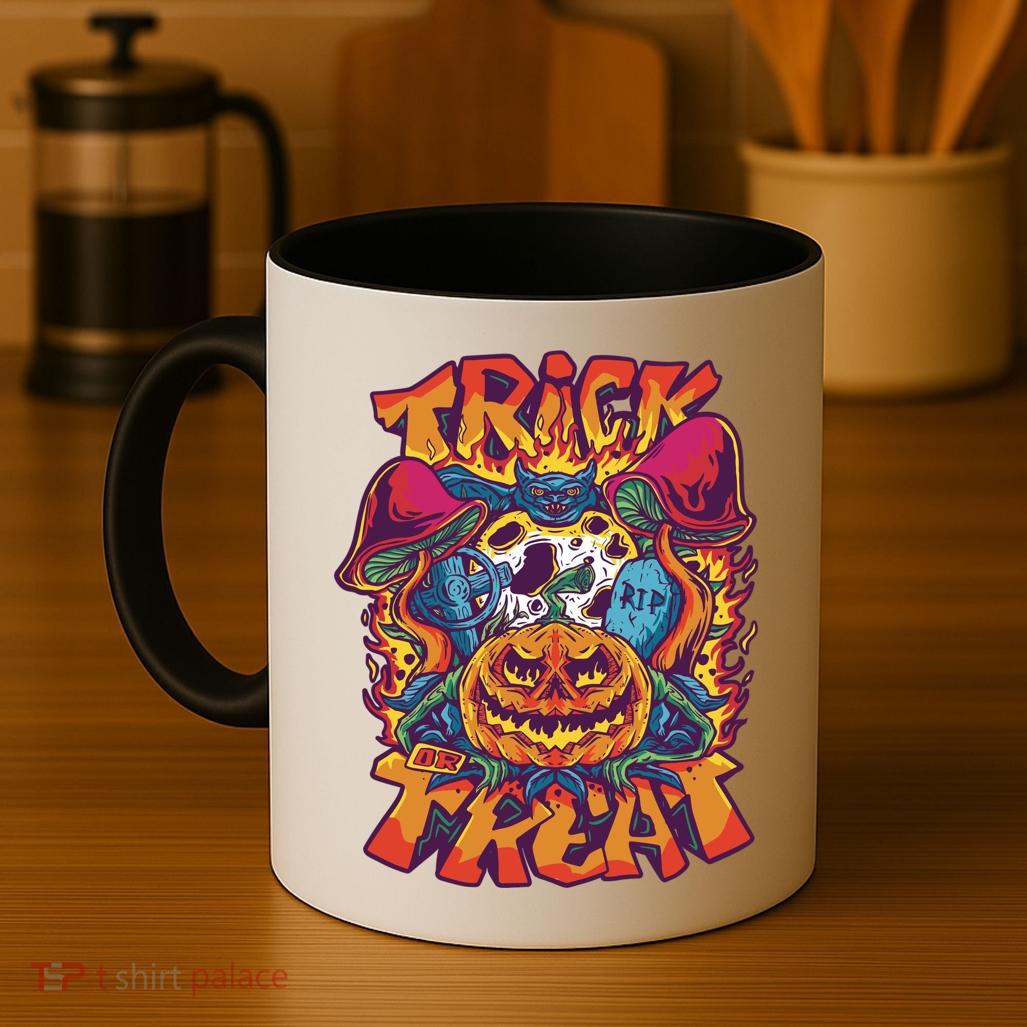 Trippy Halloween Trick Or Treat Coffee Mug