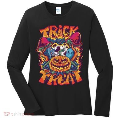 Trippy Halloween Trick Or Treat Women's Long Sleeve Shirt