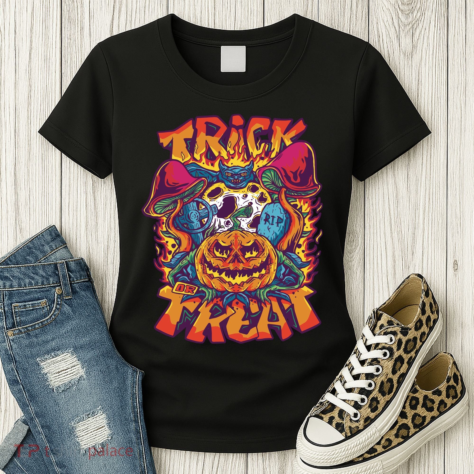 Trippy Halloween Trick Or Treat Women's T-Shirt