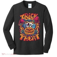 Trippy Halloween Trick Or Treat Kids Long Sleeve Shirt thumb 0