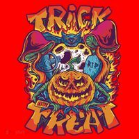 Trippy Halloween Trick Or Treat Santa Hat thumb 1