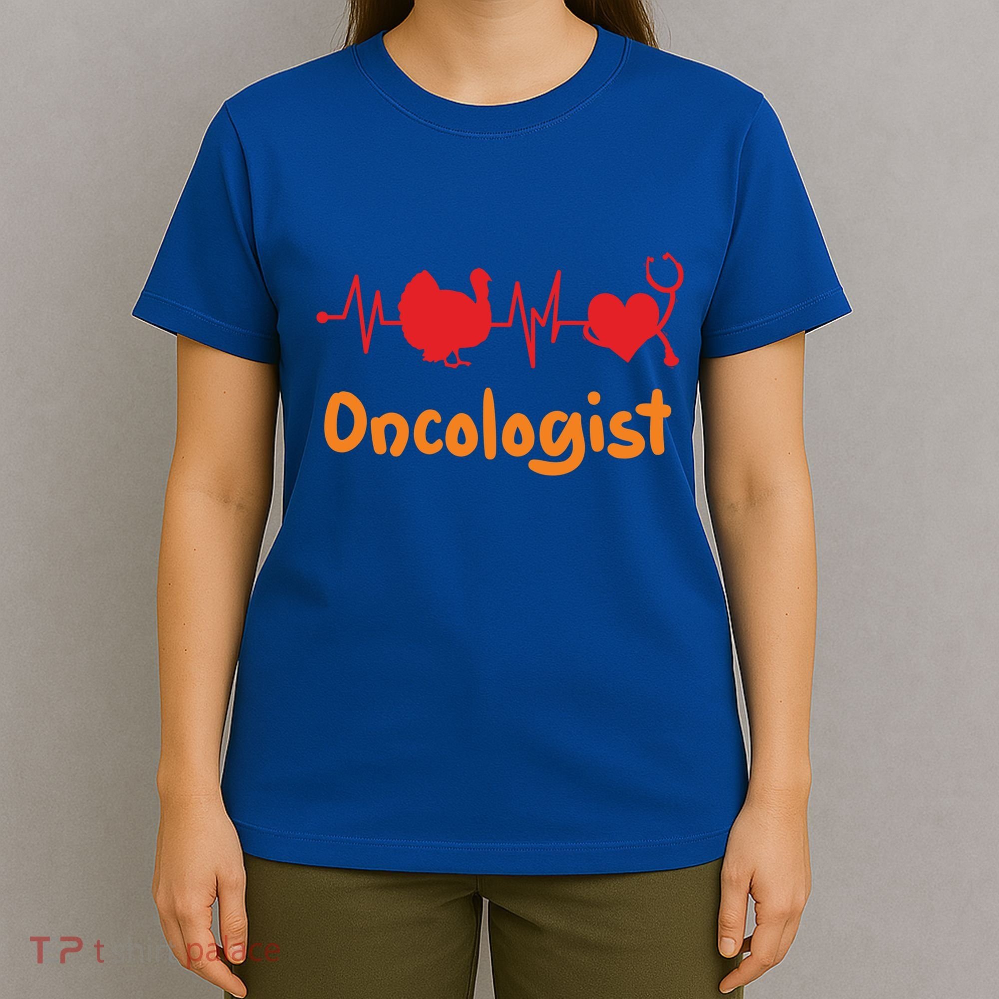 Thanksgiving Heartbeat Turkey Oncologist Doctor Medical Cute Gift T-Shirt