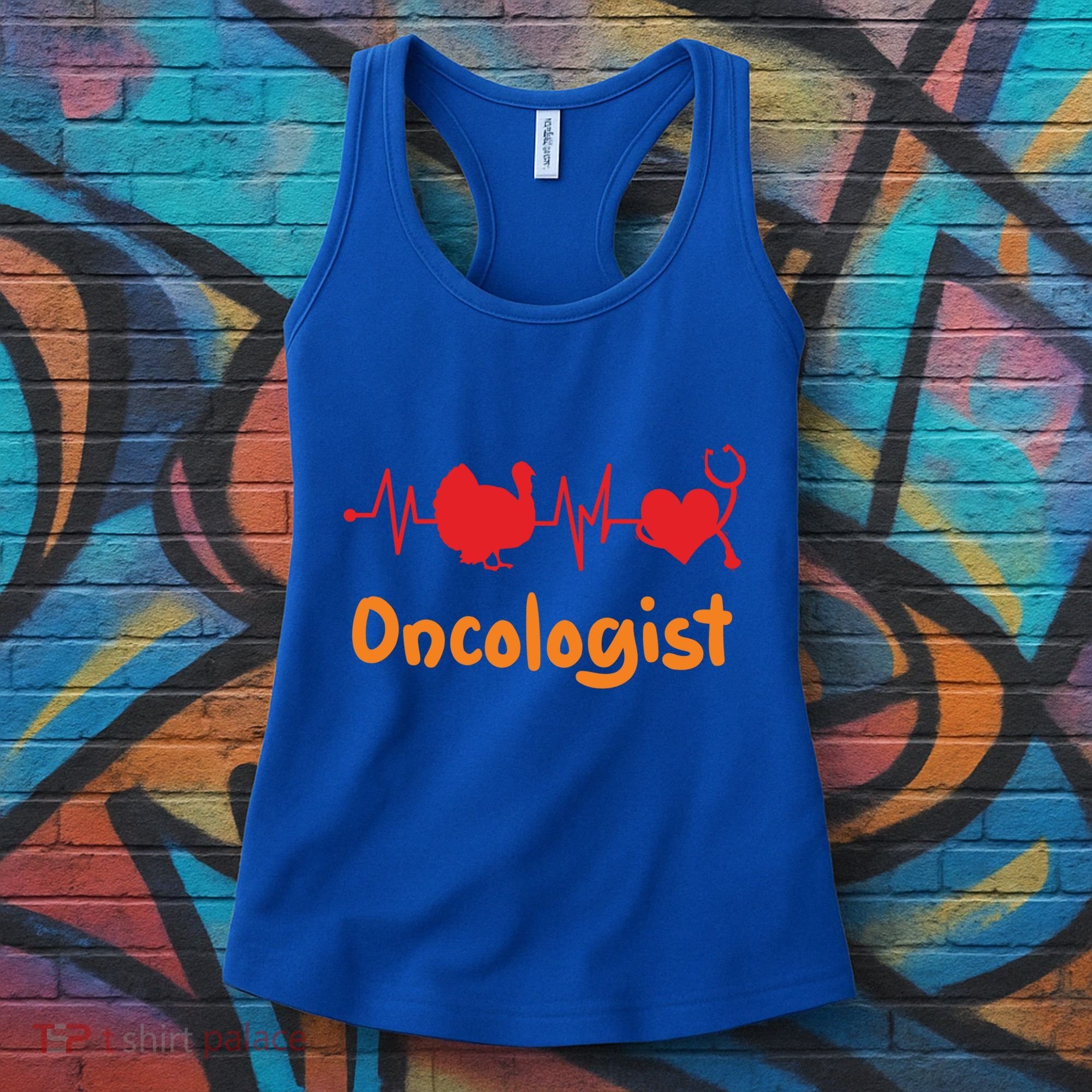 Thanksgiving Heartbeat Turkey Oncologist Doctor Medical Cute Gift Women's Tank Top