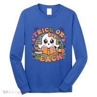 Teacher Halloween Trick Or Teach Cute Ghost Coffee Pumpkins Gift Long Sleeve Shirt thumb 0