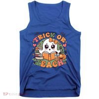 Teacher Halloween Trick Or Teach Cute Ghost Coffee Pumpkins Gift Tank Top thumb 0