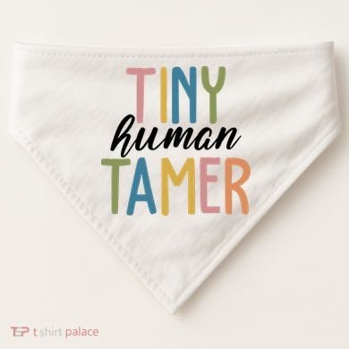 Tiny Human Tamer Kindergarten Teacher USA-Made Doggie Bandana