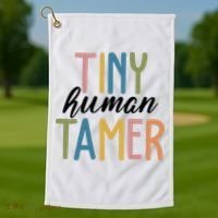 Tiny Human Tamer Kindergarten Teacher Golf Towel thumb 1