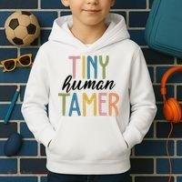 Tiny Human Tamer Kindergarten Teacher Kids Hoodie thumb 2