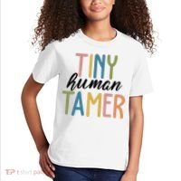 Tiny Human Tamer Kindergarten Teacher Kids T-Shirt thumb 2