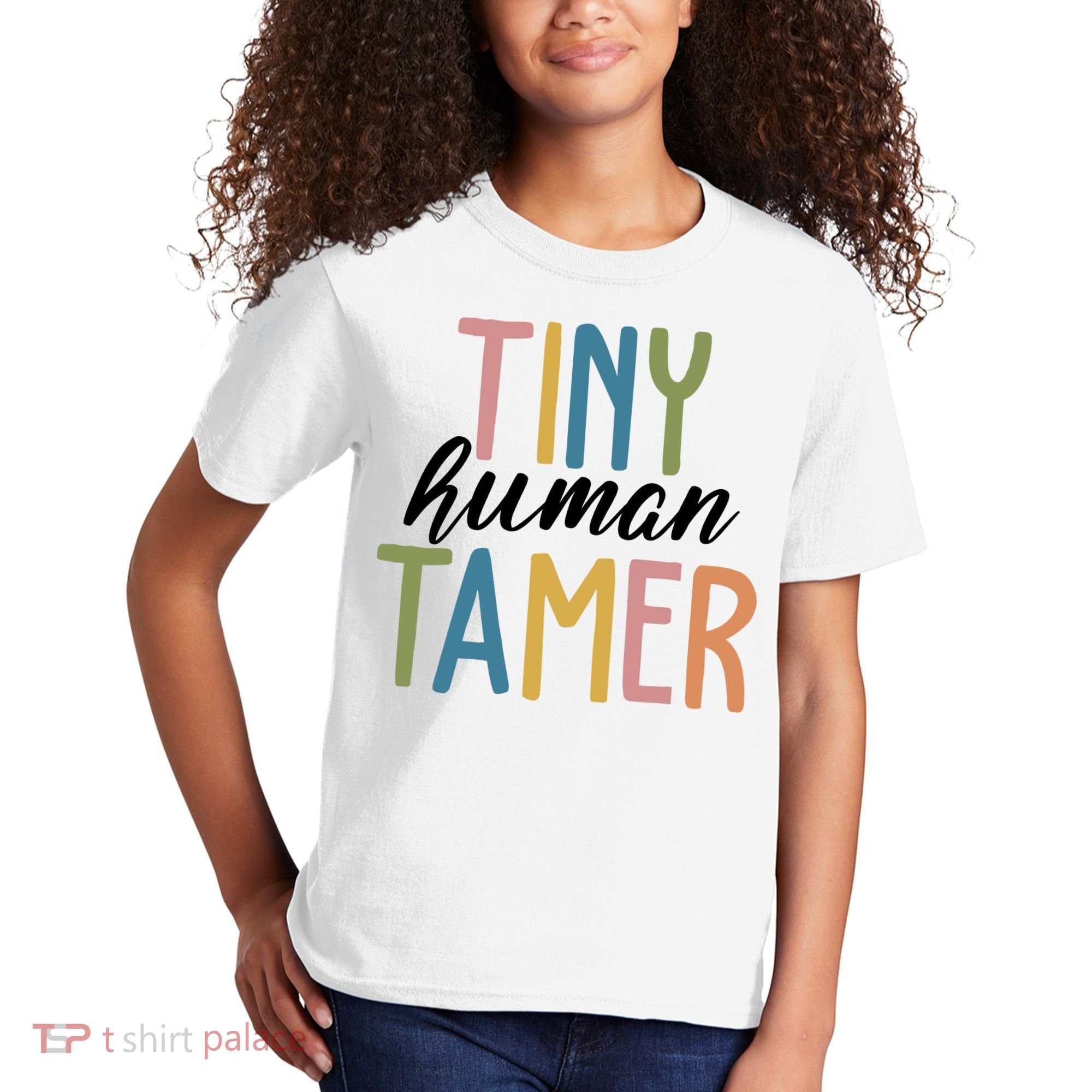Tiny Human Tamer Kindergarten Teacher Kids T-Shirt