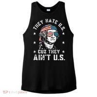 They Hate Us Cuz They Ain't Us Funny 4th of July Ladies PosiCharge Tri-Blend Wicking Tank thumb 0