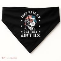 They Hate Us Cuz They Ain't Us Funny 4th of July USA-Made Doggie Bandana thumb 0