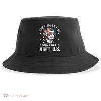They Hate Us Cuz They Ain't Us Funny 4th of July Sustainable Bucket Hat thumb 0