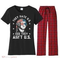 They Hate Us Cuz They Ain't Us Funny 4th of July Women's Flannel Pajama Set thumb 0