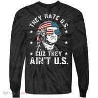 They Hate Us Cuz They Ain't Us Funny 4th of July Tie-Dye Long Sleeve Shirt thumb 0